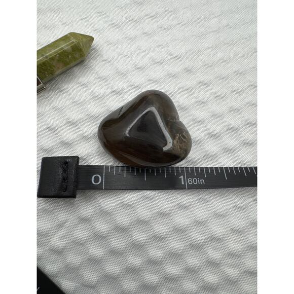 Boho Dreamcatcher Crystal Pouch Necklace w/ Smoky Quartz, Obsidian & Unakite - Picture 4 of 6